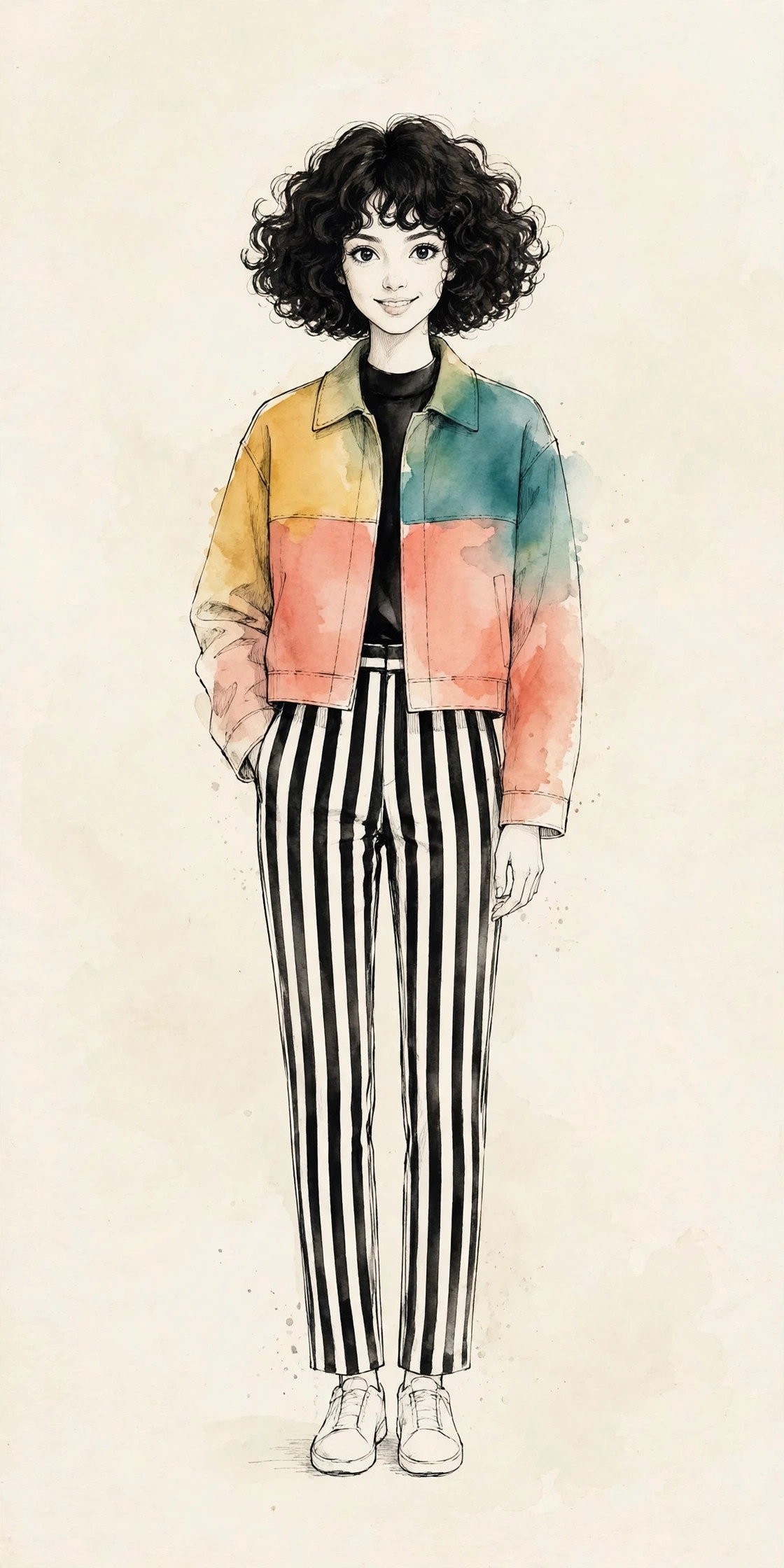 Flamboyant Gamine style illustration